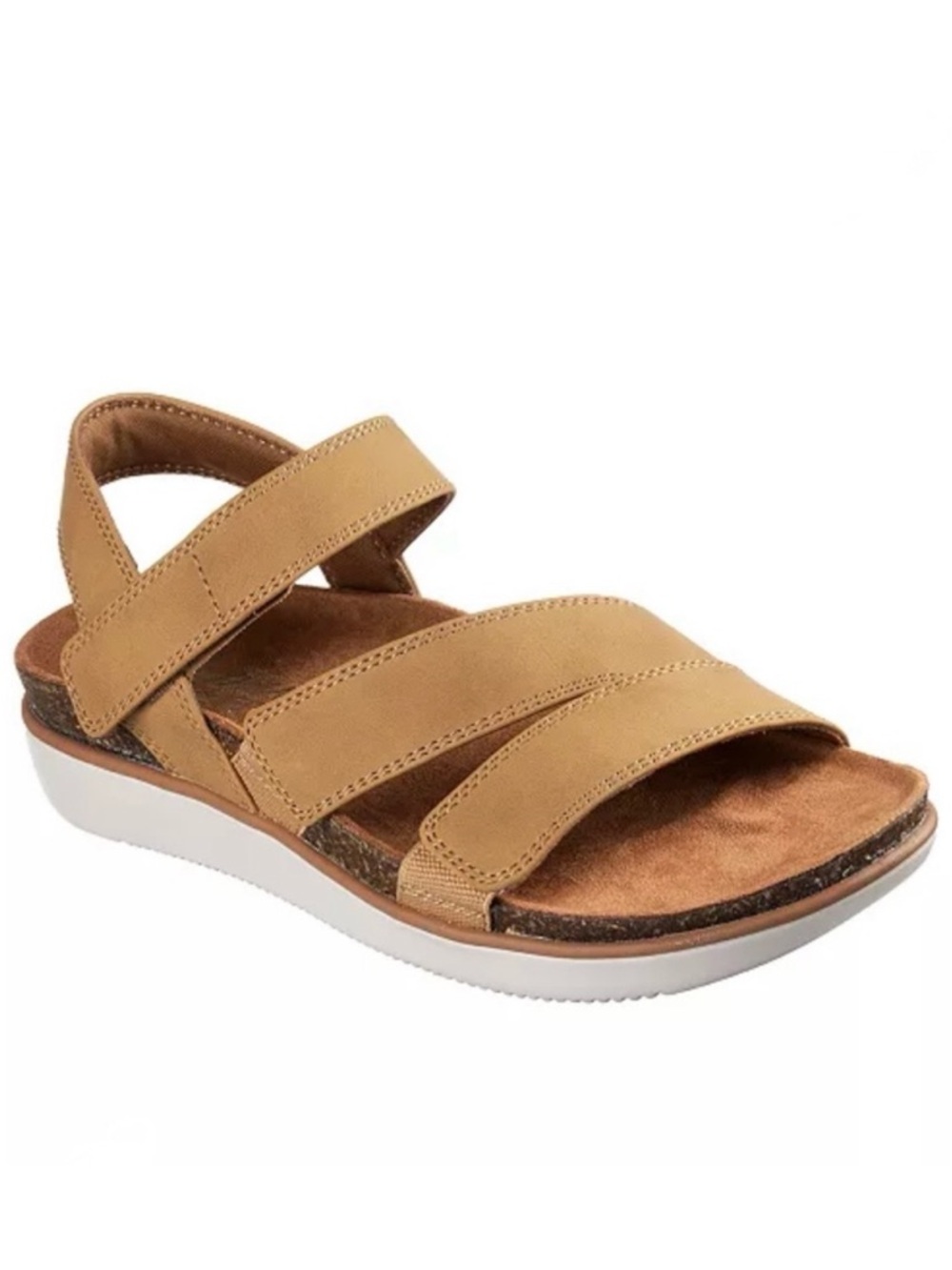 SKECHERS TAN LIFTED COMFORT SANDALS